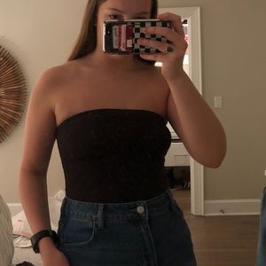 UO Out From Under Black Strapless Bodysuit